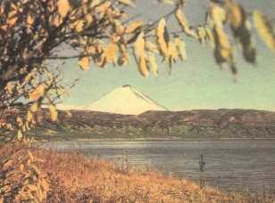 Cabin and volcano